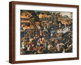 Flemish Proverbs-Pieter Brueghel the Younger-Framed Giclee Print