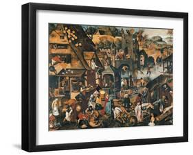 Flemish Proverbs-Pieter Brueghel the Younger-Framed Giclee Print