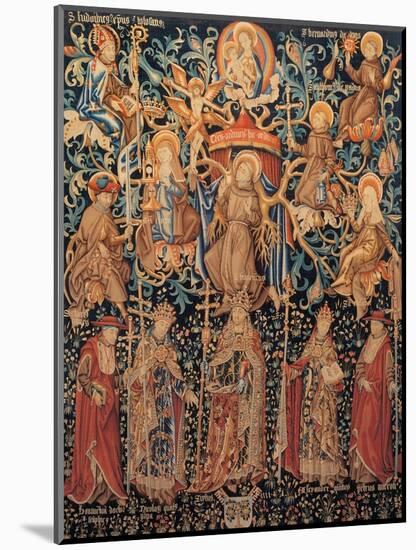 Flemish Tapestry of St. Francis' Tree, 1471 - 1472, Assisi, Italy-null-Mounted Art Print