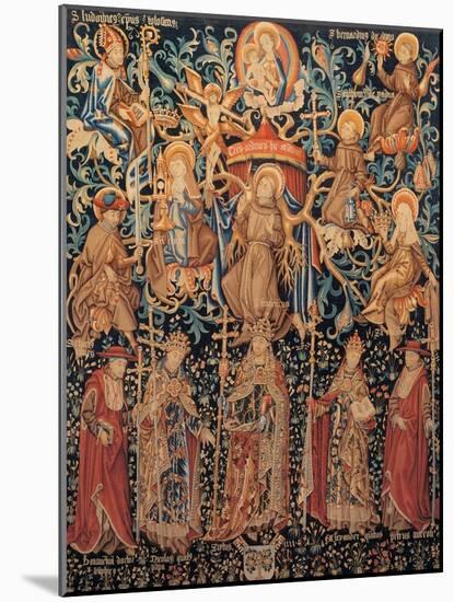 Flemish Tapestry of St. Francis' Tree, 1471 - 1472, Assisi, Italy-null-Mounted Art Print