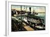 Flensburg, Dampferschiffpavillon, Sonnenschirm,Boote-null-Framed Giclee Print