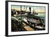 Flensburg, Dampferschiffpavillon, Sonnenschirm,Boote-null-Framed Giclee Print