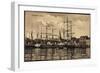 Flensburg, Hafen, Anlegende Schiffe, Häuser-null-Framed Premium Giclee Print