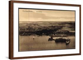 Flensburg, Marinestation, Fliegeraufnahme, Dampfer-null-Framed Giclee Print