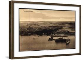 Flensburg, Marinestation, Fliegeraufnahme, Dampfer-null-Framed Giclee Print