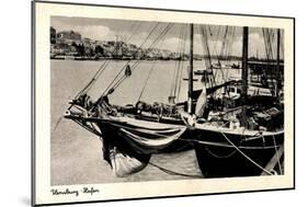 Flensburg, Partie Im Hafen, Segelschiff, Uferansicht-null-Mounted Giclee Print