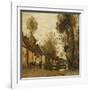 Flesselles, Street with Peasant and Cow-Jean-Baptiste-Camille Corot-Framed Giclee Print