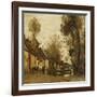 Flesselles, Street with Peasant and Cow-Jean-Baptiste-Camille Corot-Framed Giclee Print