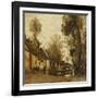 Flesselles, Street with Peasant and Cow-Jean-Baptiste-Camille Corot-Framed Giclee Print