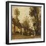 Flesselles, Street with Peasant and Cow-Jean-Baptiste-Camille Corot-Framed Premium Giclee Print