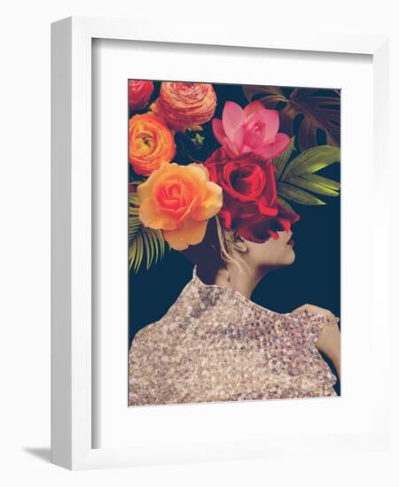 Fleur Collage II-Victoria Borges-Framed Art Print