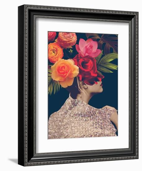 Fleur Collage II-Victoria Borges-Framed Art Print