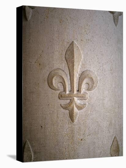 Fleur-de-lis Carved on Stone-null-Stretched Canvas