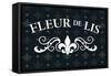 Fleur de Lis - Pattern - Black-Lantern Press-Framed Stretched Canvas