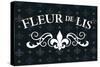 Fleur de Lis - Pattern - Black-Lantern Press-Stretched Canvas