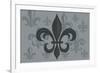 Fleur de Lis - Pattern - Gray-Lantern Press-Framed Premium Giclee Print