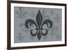 Fleur de Lis - Pattern - Gray-Lantern Press-Framed Premium Giclee Print