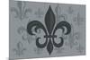 Fleur de Lis - Pattern - Gray-Lantern Press-Mounted Premium Giclee Print