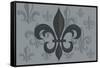 Fleur de Lis - Pattern - Gray-Lantern Press-Framed Stretched Canvas