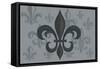 Fleur de Lis - Pattern - Gray-Lantern Press-Framed Stretched Canvas