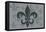 Fleur de Lis - Pattern - Gray-Lantern Press-Framed Stretched Canvas