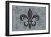 Fleur de Lis - Pattern - Gray-Lantern Press-Framed Art Print