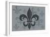 Fleur de Lis - Pattern - Gray-Lantern Press-Framed Art Print