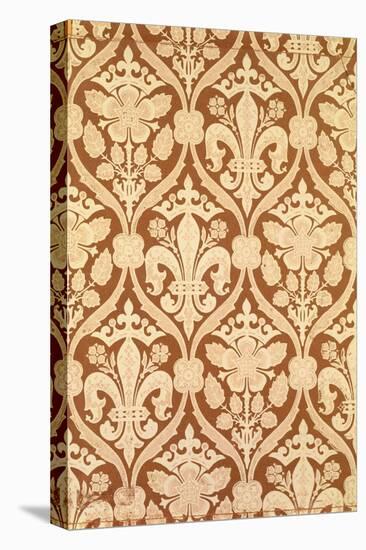 "Fleur-De-Lis," Reproduction Wallpaper Designed by S. Scott and Produced by Cole and Sons-August Welby North Pugin-Stretched Canvas