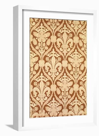 "Fleur-De-Lis," Reproduction Wallpaper Designed by S. Scott and Produced by Cole and Sons-August Welby North Pugin-Framed Giclee Print