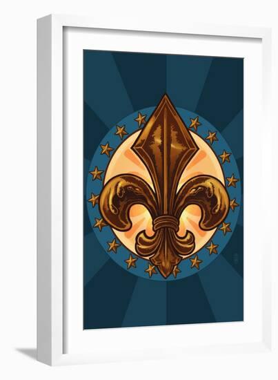 Fleur de Lis-Lantern Press-Framed Art Print