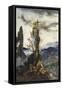 Fleur mystique-Gustave Moreau-Framed Stretched Canvas