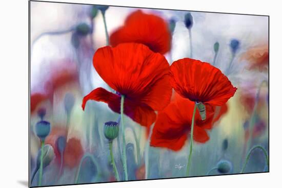 Fleurit en Rouge I-null-Mounted Art Print