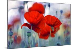 Fleurit en Rouge I-null-Mounted Art Print