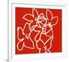 Fleurs Blanches Sur Fond Rouge, c.2003-Nicolas Le Beuan Bénic-Framed Serigraph