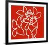 Fleurs Blanches Sur Fond Rouge, c.2003-Nicolas Le Beuan Bénic-Framed Serigraph
