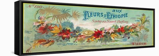 Fleurs D Ethiopie Soap Label - Paris, France-Lantern Press-Framed Stretched Canvas