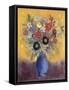 Fleurs dans un vase bleu (Flowers in a blue vase)-Odilon Redon-Framed Stretched Canvas