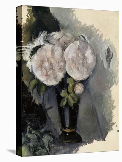 Fleurs dans un vase bleu-Paul Cézanne-Stretched Canvas