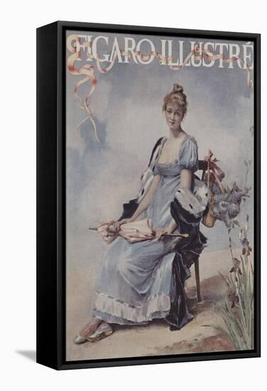 Fleurs De Mai (May Flowers). Cover of Le Figaro Illustre, May 1894 (Colour Litho)-Madeleine Lemaire-Framed Stretched Canvas