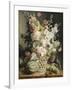 Fleurs et fruits dans une corbeille d'osier-Antoine Berjon-Framed Giclee Print
