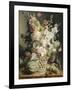 Fleurs et fruits dans une corbeille d'osier-Antoine Berjon-Framed Giclee Print