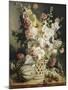 Fleurs et fruits dans une corbeille d'osier-Antoine Berjon-Mounted Giclee Print