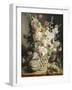 Fleurs et fruits dans une corbeille d'osier-Antoine Berjon-Framed Giclee Print