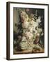 Fleurs et fruits dans une corbeille d'osier-Antoine Berjon-Framed Giclee Print