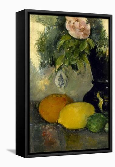 Fleurs et fruits-Paul Cézanne-Framed Stretched Canvas