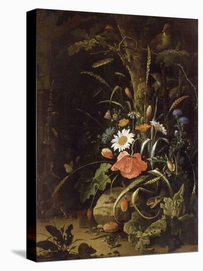 Fleurs, oiseaux, insectes et reptiles-Abraham Mignon-Stretched Canvas