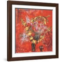 Fleurs Sur Fond Rouge, c.1970-Marc Chagall-Framed Art Print