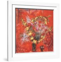 Fleurs Sur Fond Rouge, c.1970-Marc Chagall-Framed Art Print