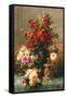 Fleurs sur une table-Jean Baptiste Robie-Framed Stretched Canvas