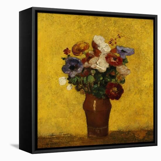 Fleurs-Odilon Redon-Framed Stretched Canvas